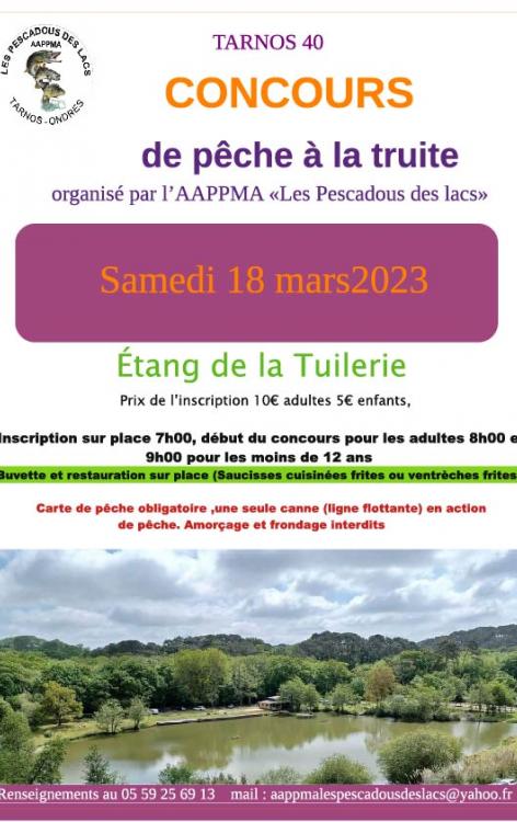 Affiche Concours pêche à la truite Tarnos