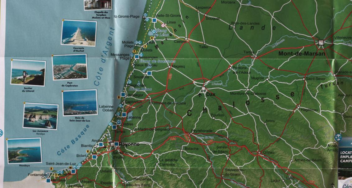Carte Vélodysé + Carte Vélodyssée + Chemin de Saint Jacques de Compostelle de l'ASP Edition, zoom sur l'Aquitaine.de Compostelle Carte Vélodyssée + Chemin de Saint Jacques de Compostelle de l'ASP Edition, zoom sur l'Aquitaine.